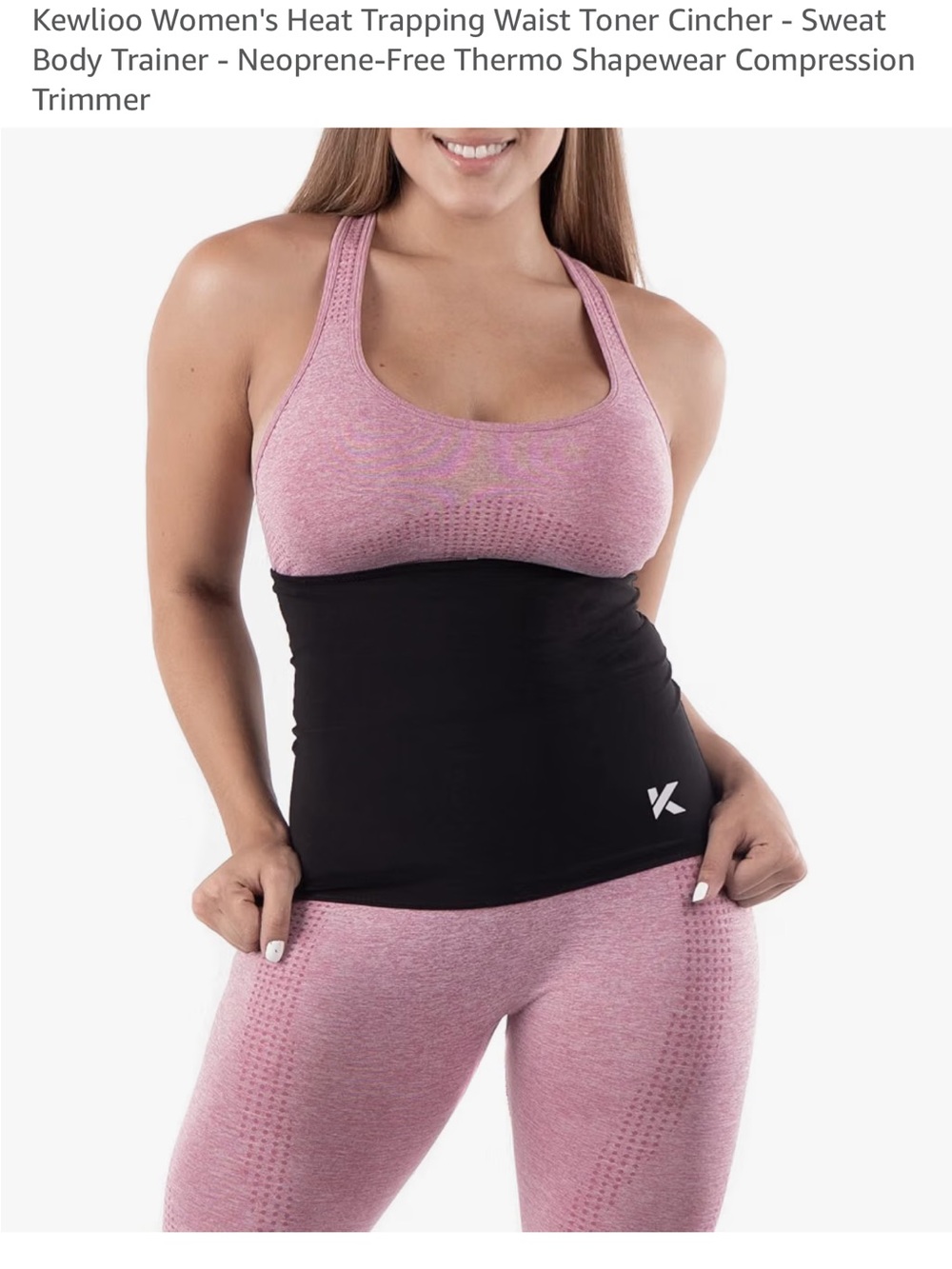 Women's Black Waist Trimmer - Heat Trapping Body Cincher